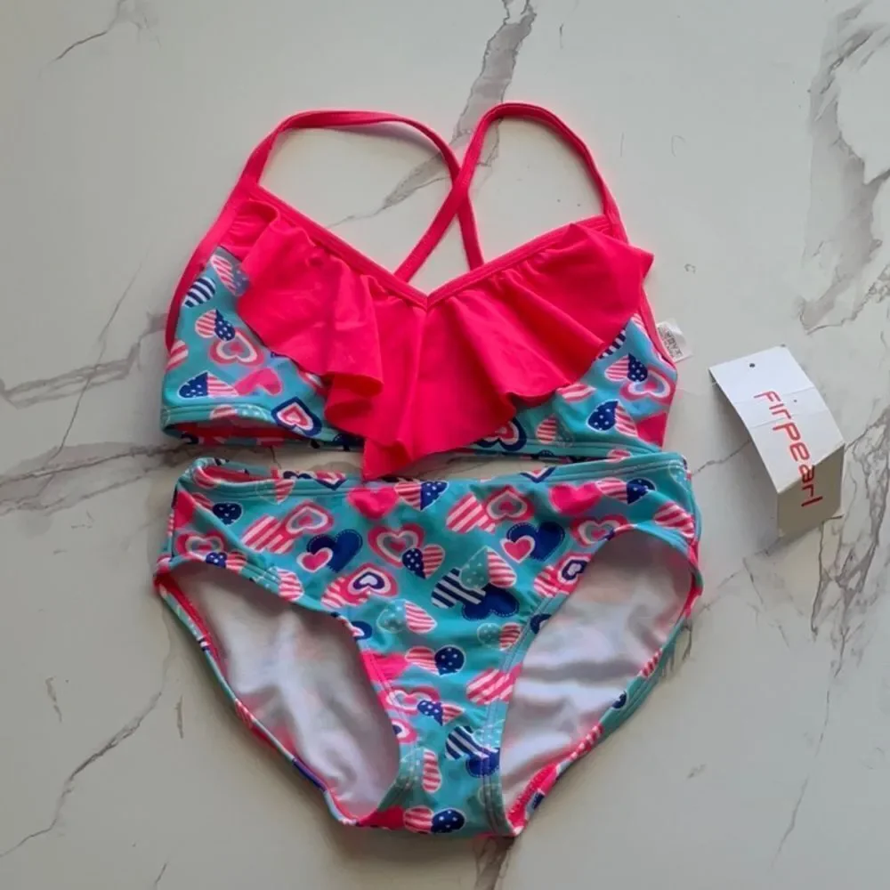 Take 50% OFF- Firpearl Baby Girl 2piece Swimwear, Size-M(7-8)